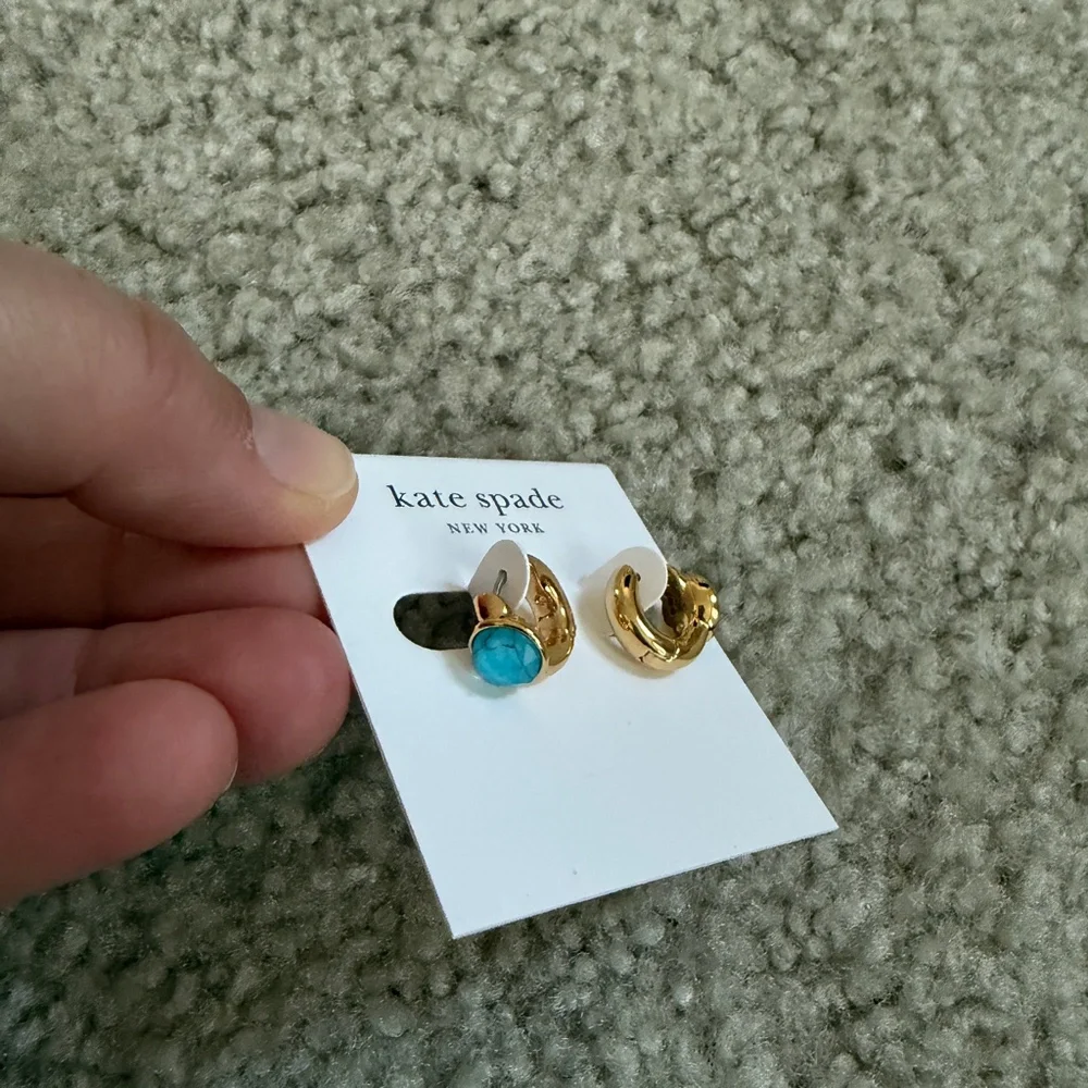 Kate Spade Turqouis Huggie Earrings